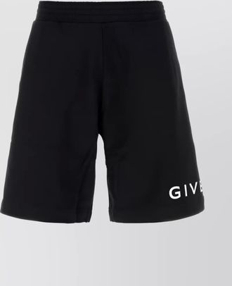 Givenchy cotton logo print knee-length bermuda shorts