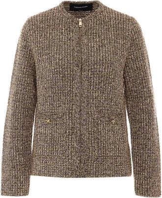 Fabiana Filippi beige tweed zip jacket