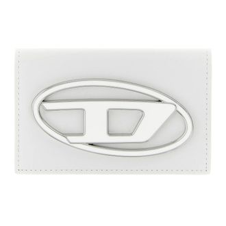 Diesel Holi-D Smooth Leather Card Holder - female - Diesel - Wallets & Cardholders - White - ONE SIZE - Accessories