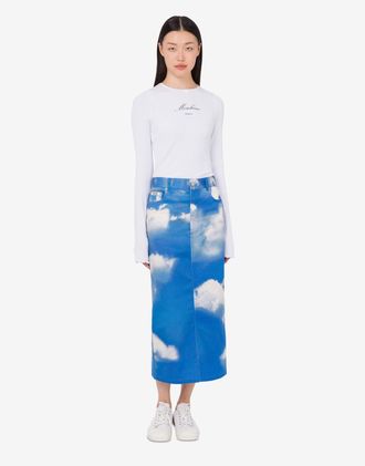 Moschino Archive Clouds cotton bull skirt - Blue