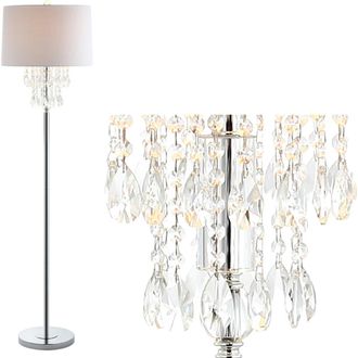 Jonathan Y Designs Abigail 61 Crystal / Metal LED Floor Lamp, Clear/Chrome at Nordstrom