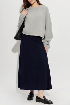 Lisa Yang Cashmere Skirt Torie, Womens, Navy Blue