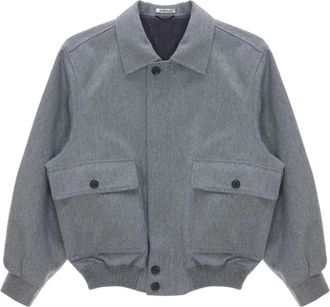 Auralee Moleskin cashmere bomber jacket - Grey