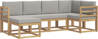 vidaXL Conjunto De Sof&aacute;s De Exterior 6 Uds. Blanco Y Gris Claro Vidaxl