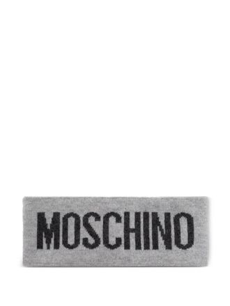 Moschino logo-intarsia headband - unisex - Cashmere/Polyamide/Viscose/Wool - One Size - Grey