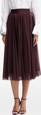 Joop Fridi logo-waistband midi skirt - Red
