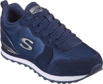 Skechers Sneaker SKECHERS OG 85 - GOLDN GURL, Damen, Gr. 35, blau (navy), Synthetik, Textil, Veloursleder, Schuhe Sneaker, Schn&uuml;rschuh, Original-Retro-Jogginsc