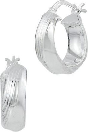 Savvy Cie Jewels Wide Twist Hoop Earrings in White Gold Plate at Nordstrom Rack
