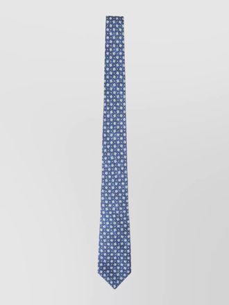 Kiton slim tie pointed tip floral pattern