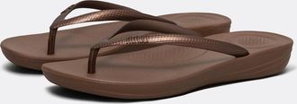 FitFlop Womens FitFlop Iqushion Womens Ergonomic Flip-Flops - Bronze 012 - Brown - Size: 5