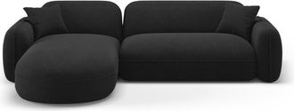 CXL by Christian Lacroix Sofá esquinero modular izquierdo 4 plazas de terciopelo antracita