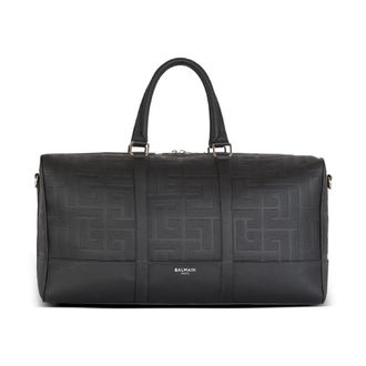 Balmain Reistas van generfd leer - Heren - Weekendtassen - Zwart - ONE Size - Leer - Tassen