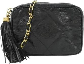 Chanel Pre-owned Lizard Schoudertas - Dames - Vintage Schoudertas - Zwart - ONE Size - Leer - Vintage