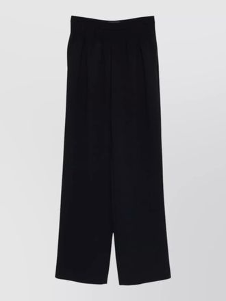 Emporio Armani elasticated trousers wide leg pleated front