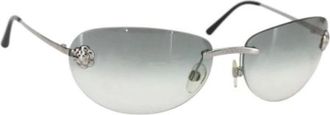 Chanel Pre-owned Accessories, female, Gray, Size: ONE SIZE Pre-owned Metal Sunglasses
