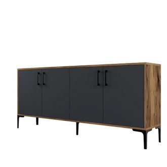 Habitat & Jardin Aparador gris antracita 180 x 35 x 78 cm