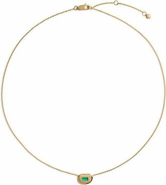 Monica Vinader Gemdrop Chain Necklace in 18K Gold Vermeil /Green Onyx at Nordstrom