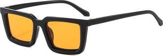 Generic Mens Square Small Frame Sunglasses Outdoor Driving Women Sports(Yellow)
