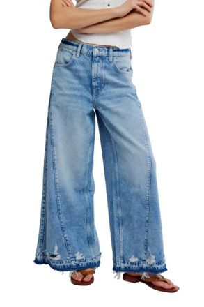 Free People Apollo Wide Leg Jeans In Streamline
