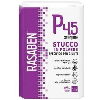 K2 Stucco polvere cartongesso k2 rasaben p45 30 min kg 5 (4 pezzi) K2
