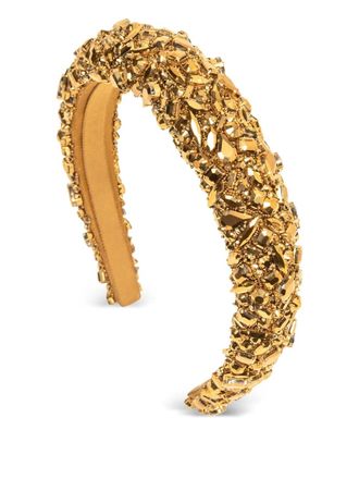 Jennifer Behr Czarina verfraaide haarband - Goud