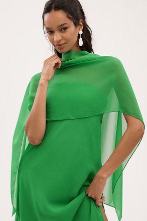 BHLDN Ella Strapless Chiffon Scarf Overlay Midi Dress