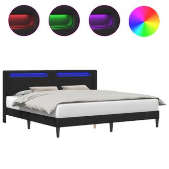 vidaXL Struttura Del Letto Con Testiera Nero 180 X 200 Cm Similpelle Vidaxl