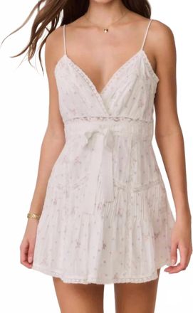 LoveShackFancy Sibelle Floral Embroidered Cotton Mini Dress In White