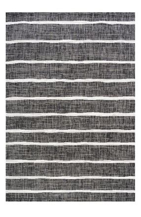 Jonathan Y Designs Colonia Berber Stripe Indoor/Outdoor Area Rug in Black/ivory at Nordstrom, Size 5Ft 0In X 8Ft 0In