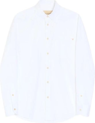 Valentino Garavani Formele Overhemd - Heren - Zakelijke Overhemden - Wit - XL - Katoen - Overhemden