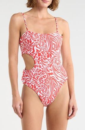 Maaji Ann Side Cutout One-Piece Swimsuit in Red at Nordstrom Rack, Size Medium
