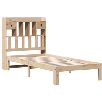 vidaXL Cama Con Estanter&iacute;a Sin Colch&oacute;n Madera Maciza De Pino 100x200cm Vidaxl