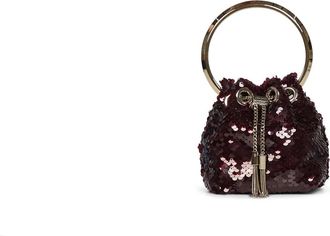 Jimmy Choo London Tassen, Dames, Bruin, ONE Size, Katoen, Micro Bon Bon Mini Bucket Bag