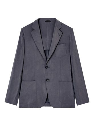 Giorgio Armani single-breasted blazer - men - Polyamide/Mulberry Silk - 46 - Grey