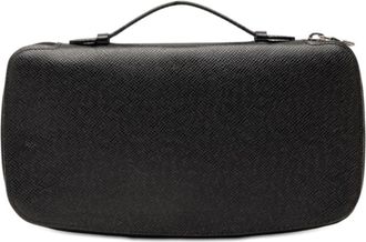 Louis Vuitton Black Leather Long Wallet (Bi-Fold) (Pre-Owned)