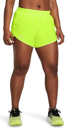 Under Armour Fly By Shorts Womens Shorts High-Vis Yellow/High-Vis Yellow/Reflective : LG (US 12-14), Polyester