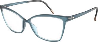 Silhouette Glasses, female, Blue, Size: 56 MM Morning Lake Eyewear Frames