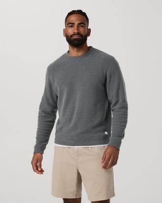Vuori Clothing Beach Fleece Crew Neck T-Shirt | Dark Pewter Heather | Medium