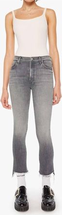Mother Insider Crop Step Fray Jeans In Moshpit Memories