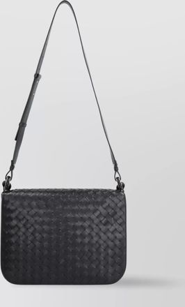 Bottega Veneta leather messenger bag with adjustable shoulder strap