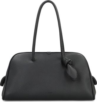Jacquemus Womens Bowling Bag Black Leather Calf Handbags Hand