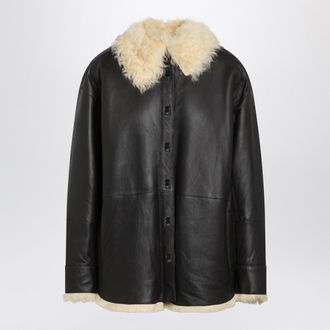 Acne Studios Shearling Shirt Jacket Coffe Brown