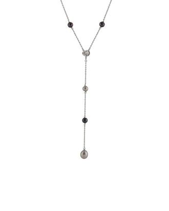 Splendid Pearls Rhodium Plated 7-9mm Pearl Pendant Necklace