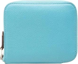 Herm&egrave;s Pre-owned Compact Wallet - Dames - Vintage Accessoires - Blauw - ONE Size - Leer - Vintage