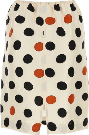 Bottega Veneta Womens Printed Silk Skirt - Ivory - Size EU 36 (Womens)