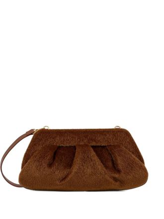 Themoir&egrave; ruched clutch bag - Bruin
