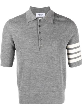 Thom Browne Poloshirt met streepdetail - Grijs