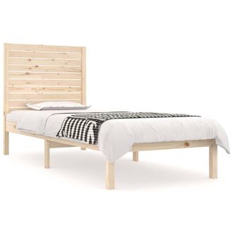 Berkfield Home Bed Frame Solid Wood 90x190 cm Single in Natural
