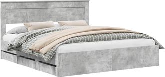 vidaXL Estructura De Cama Gris Concreto 180 X 200 Cm Madera Ingenieril Vidaxl