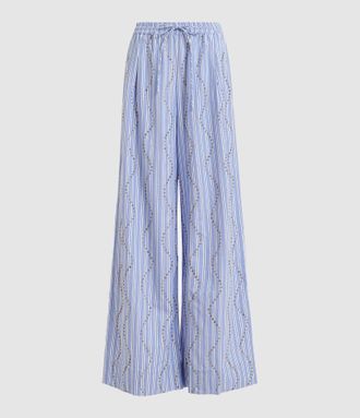 Essentiel Pantalon Jendall Blanc Bleu Clair